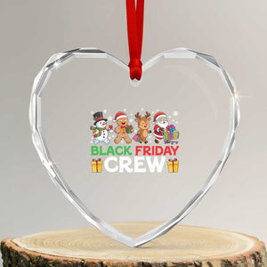 Black Friday Crew Christmas Heart Crystal Glass Ornament Funny Holiday Shopping Squad TS02 Transparent Glass 3'' Heart Print Your Wear