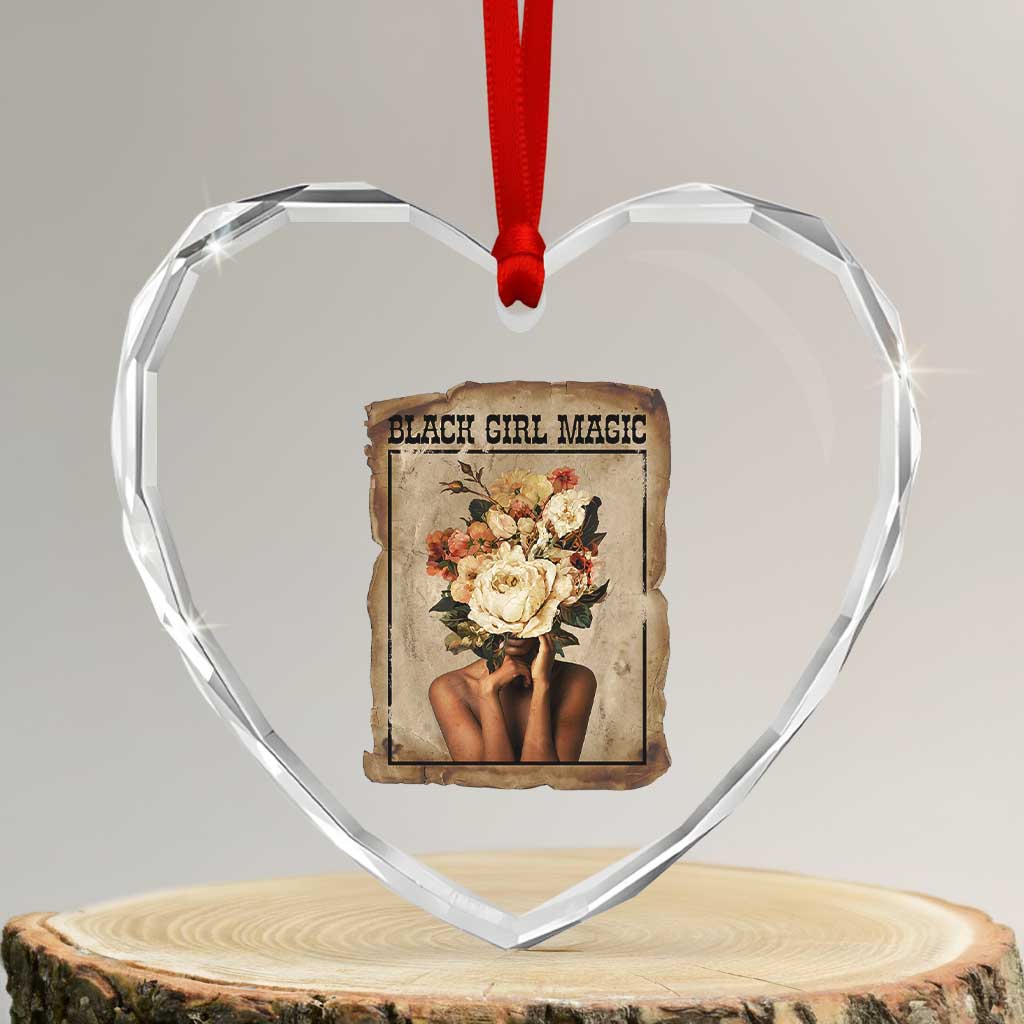 Black Girl Magic Heart Crystal Glass Ornament Feminist Black Women In History TS12 Transparent Glass 3'' Heart Print Your Wear