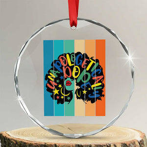 Black Girl Magic Pride Crystal Glass Ornament Unapologetically Dope Retro Sunset TS12 Transparent Glass 3'' Circle Print Your Wear