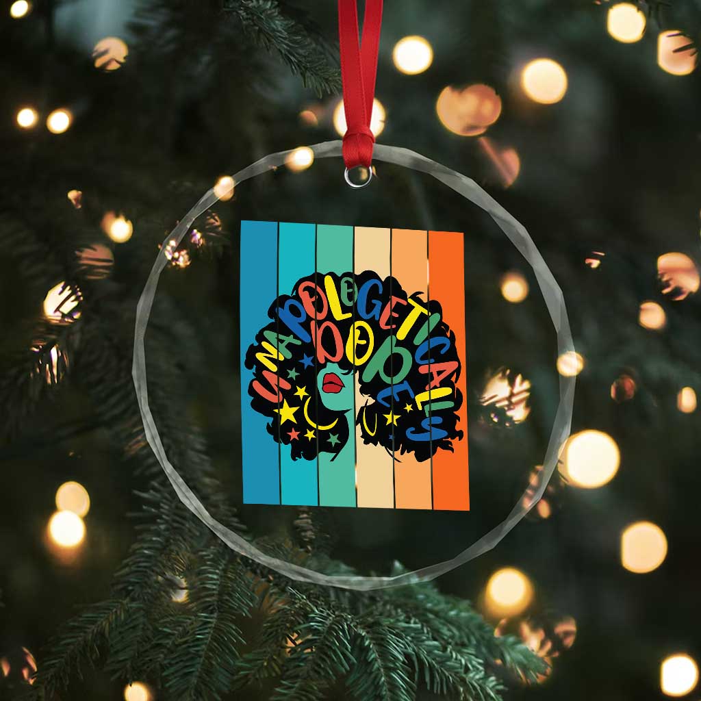 Black Girl Magic Pride Crystal Glass Ornament Unapologetically Dope Retro Sunset TS12 Print Your Wear