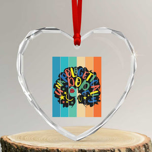 Black Girl Magic Pride Heart Crystal Glass Ornament Unapologetically Dope Retro Sunset TS12 Transparent Glass 3'' Heart Print Your Wear