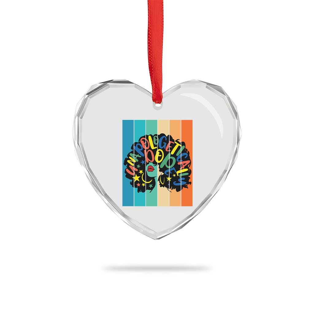 Black Girl Magic Pride Heart Crystal Glass Ornament Unapologetically Dope Retro Sunset TS12 Print Your Wear