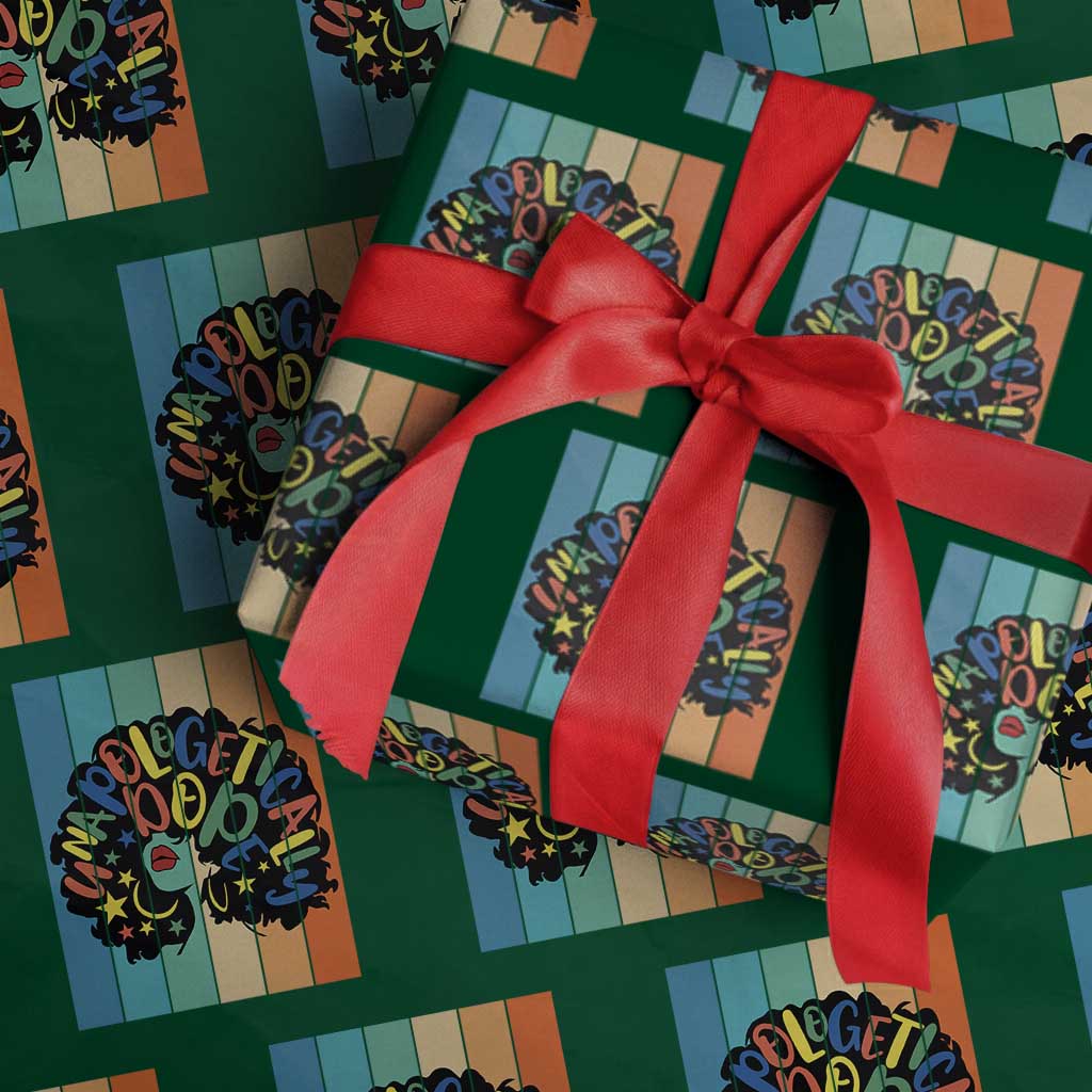 Black Girl Magic Pride Wrapping Paper Roll Unapologetically Dope Retro Sunset TS12 Green Print Your Wear