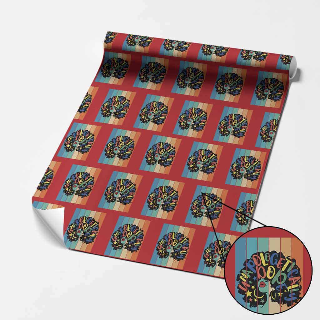 Black Girl Magic Pride Wrapping Paper Roll Unapologetically Dope Retro Sunset TS12 Red Print Your Wear