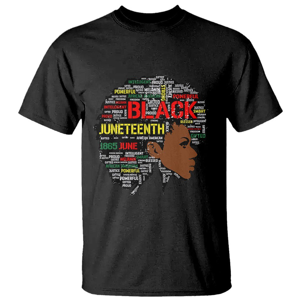 Black Heritage T Shirt For Melanin Black Women Natural Hair Afro Word Art TS01 Black Printyourwear