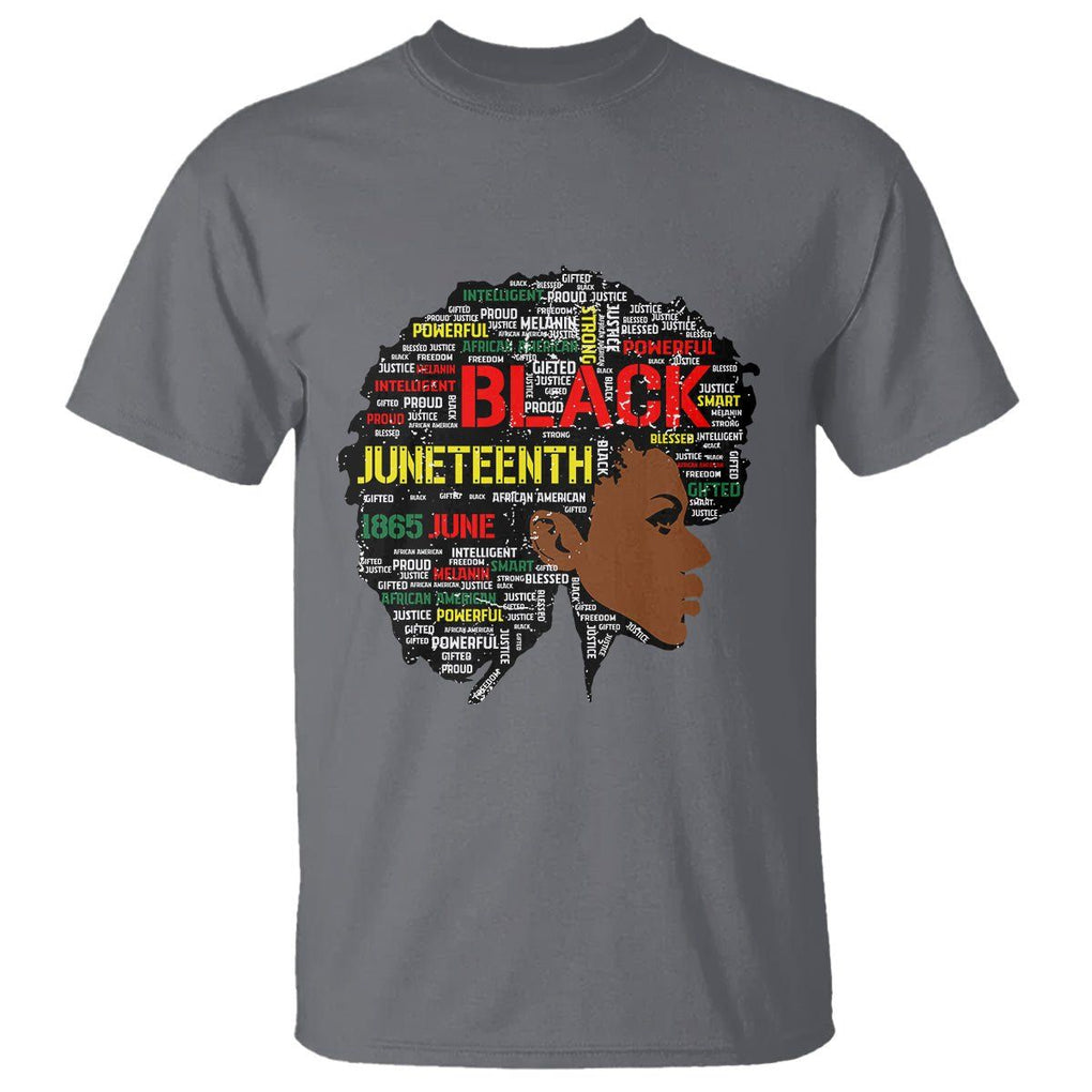 Black Heritage T Shirt For Melanin Black Women Natural Hair Afro Word Art TS01 Charcoal Printyourwear