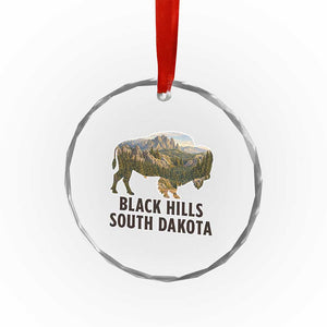 Black Hills South Dakota Bison Crystal Glass Ornament State Pride Gift