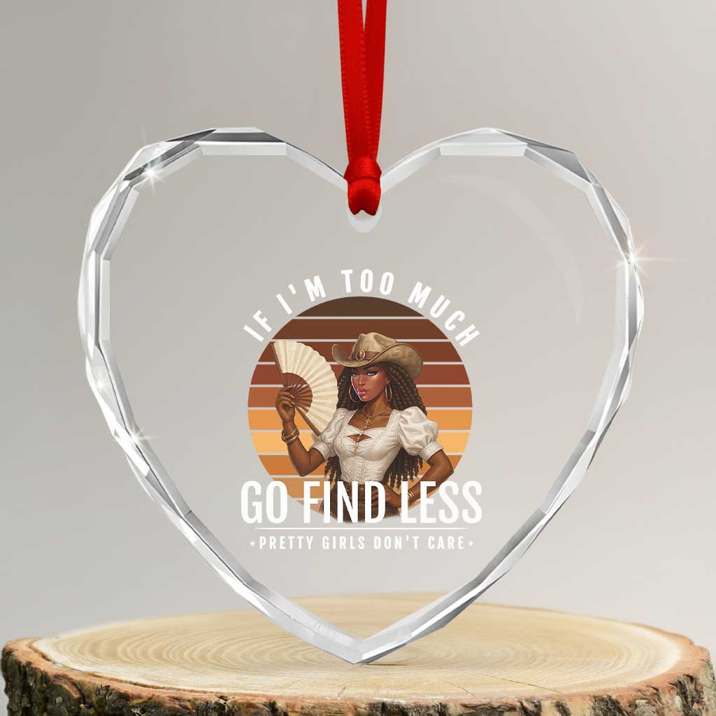 Black History African Melanin Cowgirl Heart Crystal Glass Ornament Country Girls African American Western Tribute TS10 Transparent Glass 3'' Heart Print Your Wear