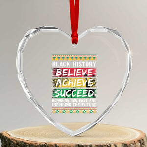 Black History Believe Achieve Succeed Heart Crystal Glass Ornament African American History TS11 Transparent Glass 3'' Heart Print Your Wear