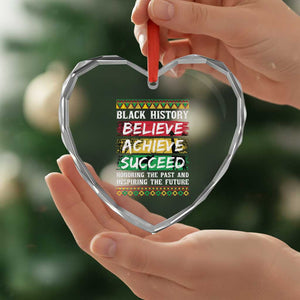 Black History Believe Achieve Succeed Heart Crystal Glass Ornament African American History TS11 Print Your Wear