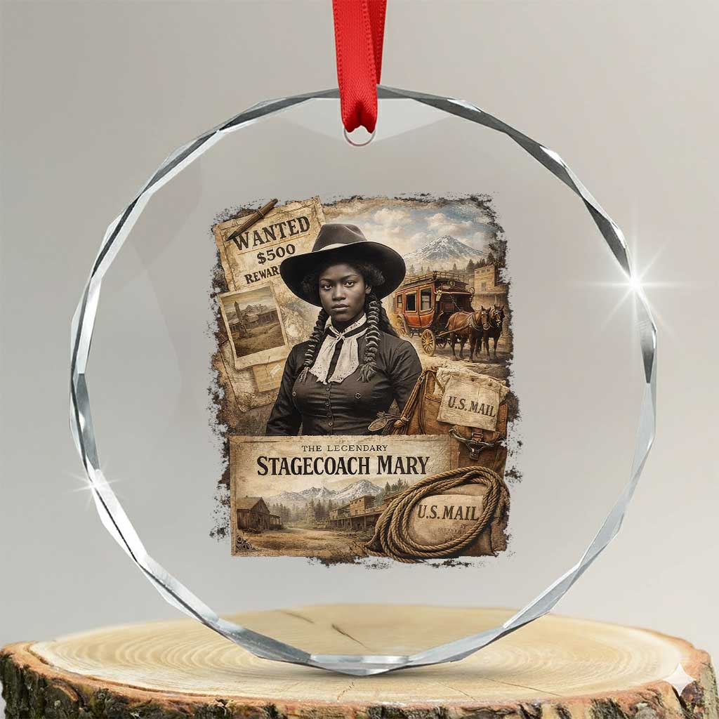 Black History Black Cowgirl Crystal Glass Ornament Western Rodeo African American Melanin Texas Women TS10 Transparent Glass 3'' Circle Print Your Wear