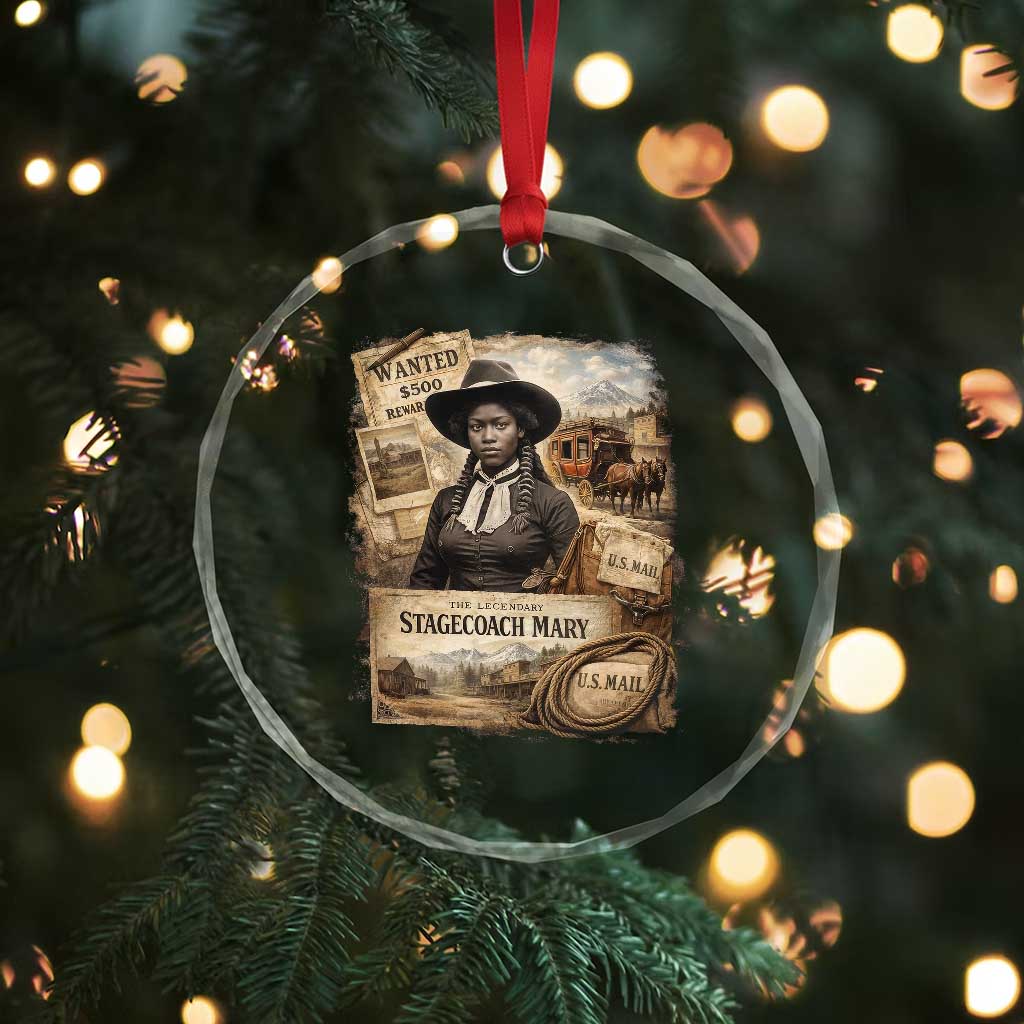 Black History Black Cowgirl Crystal Glass Ornament Western Rodeo African American Melanin Texas Women TS10 Print Your Wear