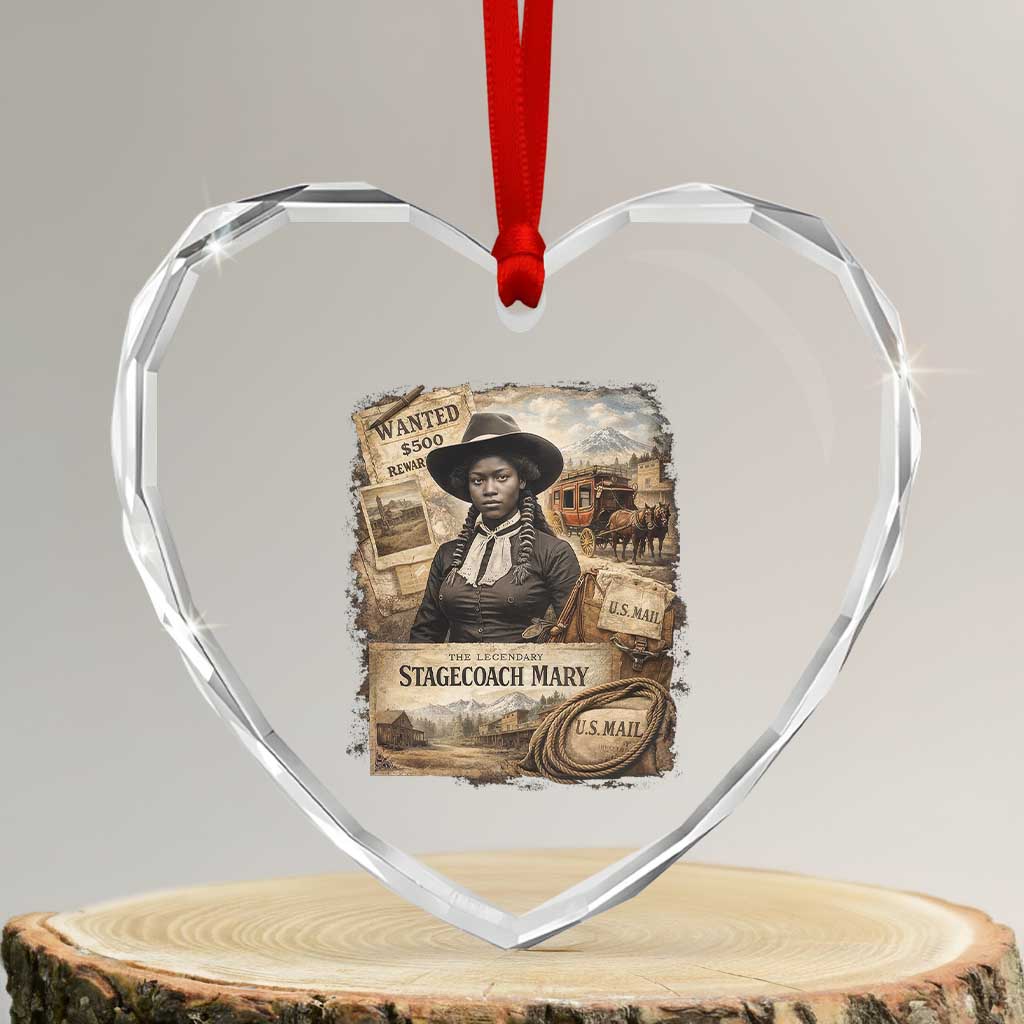 Black History Black Cowgirl Heart Crystal Glass Ornament Western Rodeo African American Melanin Texas Women TS10 Transparent Glass 3'' Heart Print Your Wear