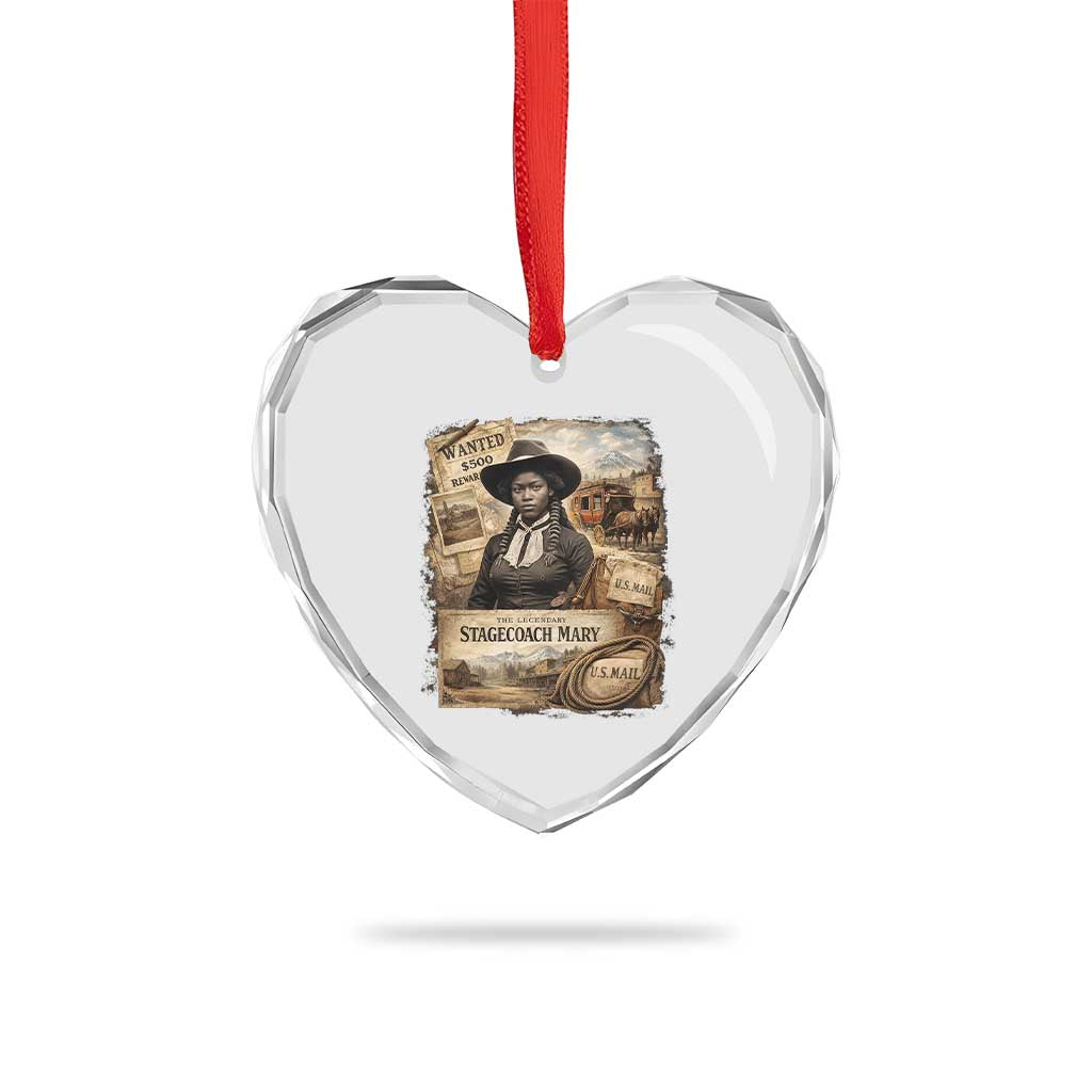 Black History Black Cowgirl Heart Crystal Glass Ornament Western Rodeo African American Melanin Texas Women TS10 Print Your Wear