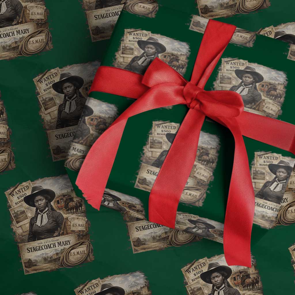 Black History Black Cowgirl Wrapping Paper Roll Western Rodeo African American Melanin Texas Women TS10 Green Print Your Wear