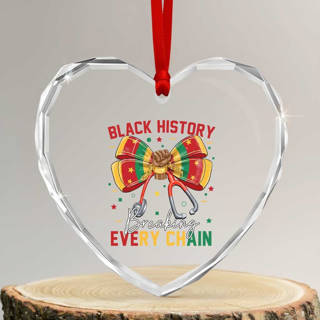 Black History Breaking Every Chain Heart Crystal Glass Ornament Gift For Black Nurse TS12 Transparent Glass 3'' Heart Print Your Wear