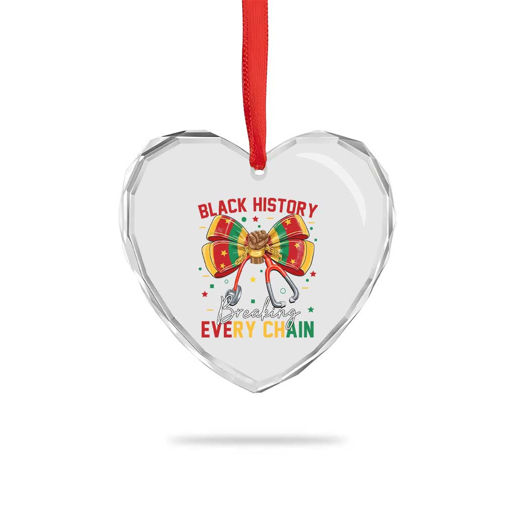 Black History Breaking Every Chain Heart Crystal Glass Ornament Gift For Black Nurse TS12 Print Your Wear