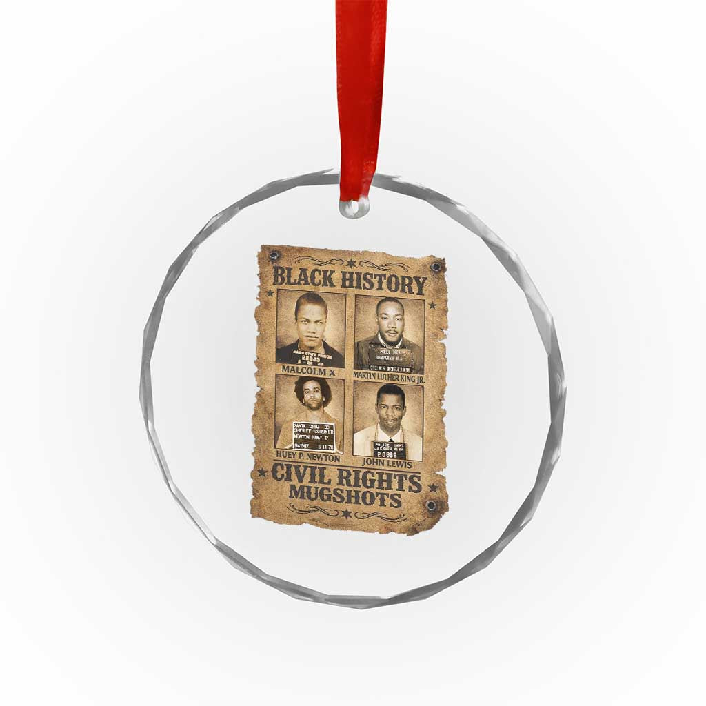 Black History Civil Rights Mugshots Crystal Glass Ornament Malcolm X MLK John Lewis Huey P Newton TS11 Print Your Wear