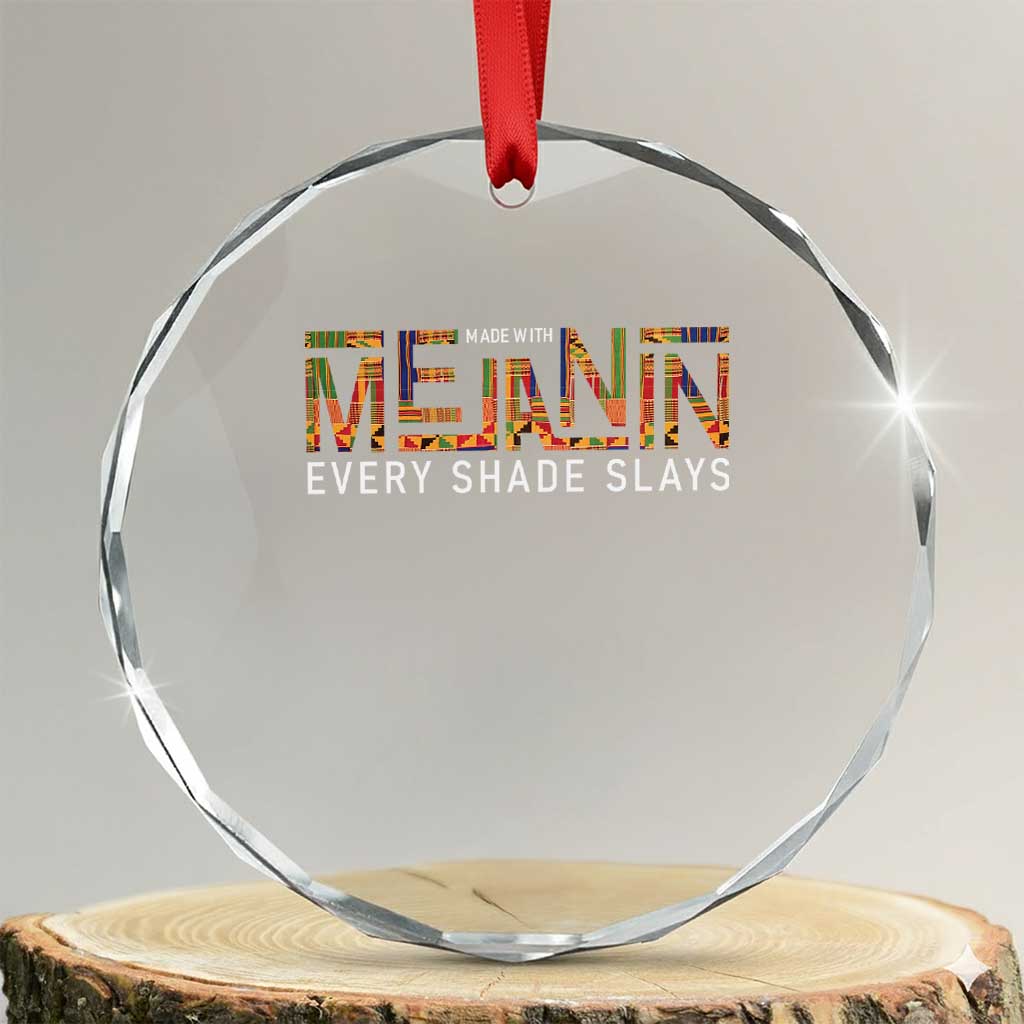 Black History Crystal Glass Ornament Melanin Kente Juneteenth Black History TS10 Transparent Glass 3'' Circle Print Your Wear