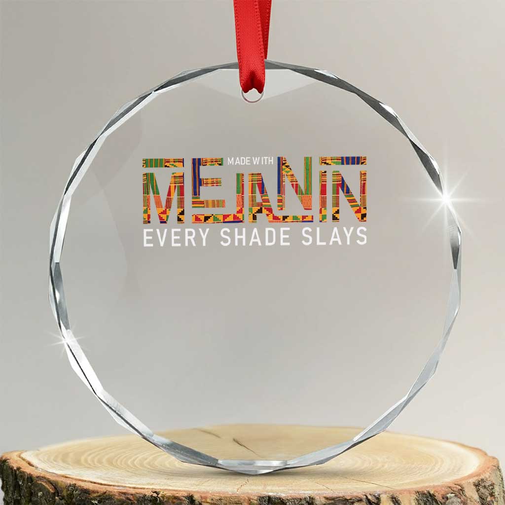 Black History Crystal Glass Ornament Melanin Kente Juneteenth Black History TS10 Transparent Glass 3'' Circle Print Your Wear