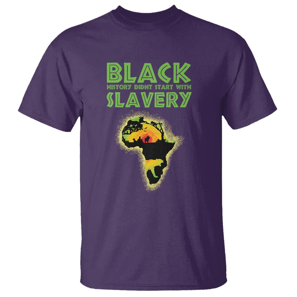 Black History Didn't Start With Slavery T Shirt TS09 Purple Printyourwear