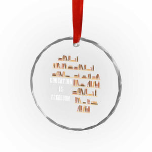 Black History Education Is Freedom Crystal Glass Ornament African Roots Africa Map - Print Your Wear