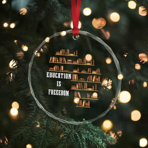 Black History Education Is Freedom Crystal Glass Ornament African Roots Africa Map - Print Your Wear