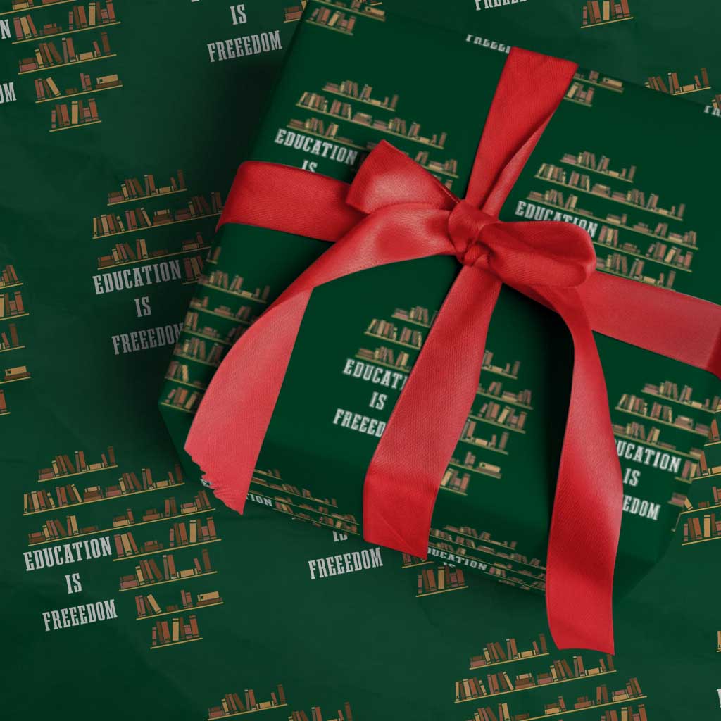 Black History Education Is Freedom Wrapping Paper Roll African Roots Africa Map TS02 Green Print Your Wear