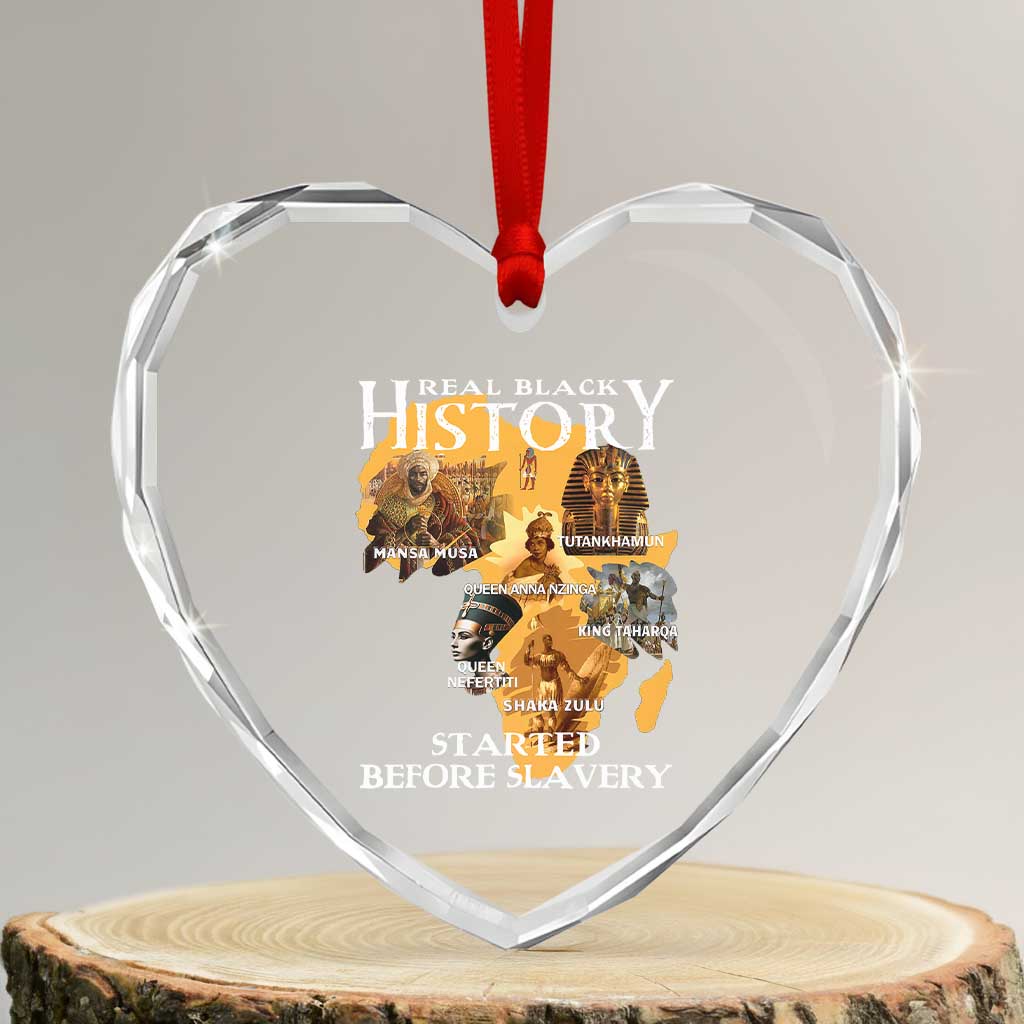 Black History Heart Crystal Glass Ornament Didnt Start With Slavery TS10 Transparent Glass 3'' Heart Print Your Wear