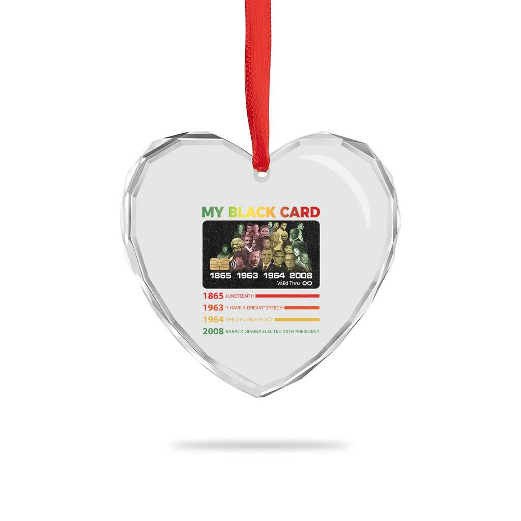 Black History Heart Crystal Glass Ornament My Black Card Greatest African American Leaders TS11 Print Your Wear