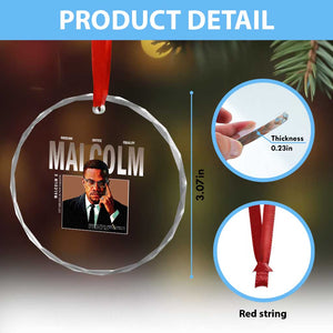 Black History Hero Malcolm X Crystal Glass Ornament Stumbling Is Not Falling TS12 Print Your Wear