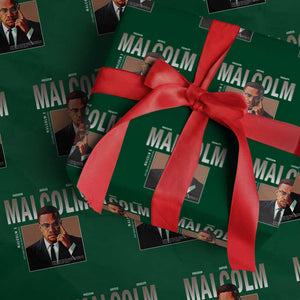 Black History Hero Malcolm X Wrapping Paper Roll Stumbling Is Not Falling TS12 Green Print Your Wear