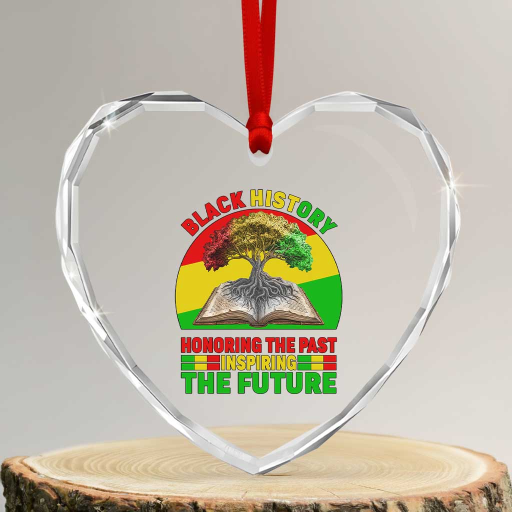 Black History Honoring The Past Inspiring The Future Heart Crystal Glass Ornament African American Pride TS12 Transparent Glass 3'' Heart Print Your Wear