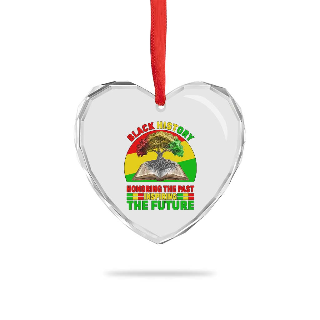 Black History Honoring The Past Inspiring The Future Heart Crystal Glass Ornament African American Pride TS12 Print Your Wear