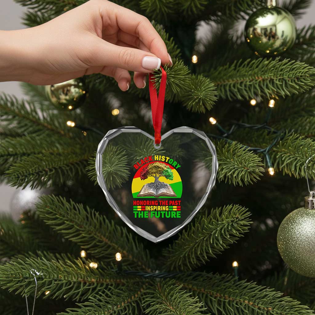 Black History Honoring The Past Inspiring The Future Heart Crystal Glass Ornament African American Pride TS12 Print Your Wear