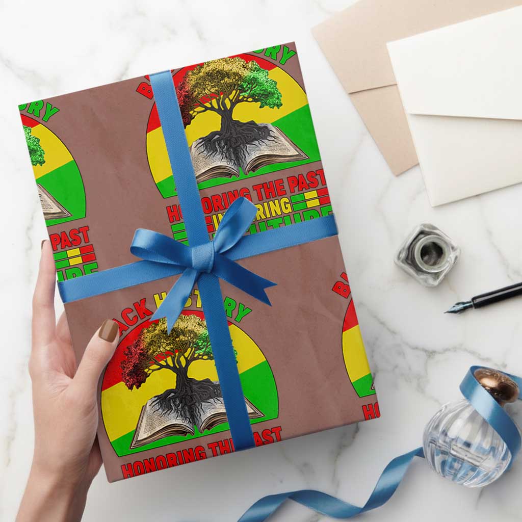 Black History Honoring The Past Inspiring The Future Wrapping Paper Roll African American Pride TS12 Mocha Print Your Wear