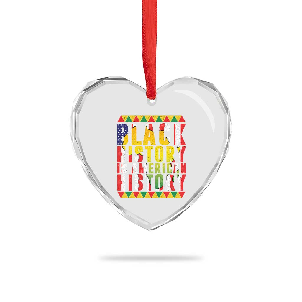 Black History is American History Heart Crystal Glass Ornament Patriotic African Pride TS02 Print Your Wear