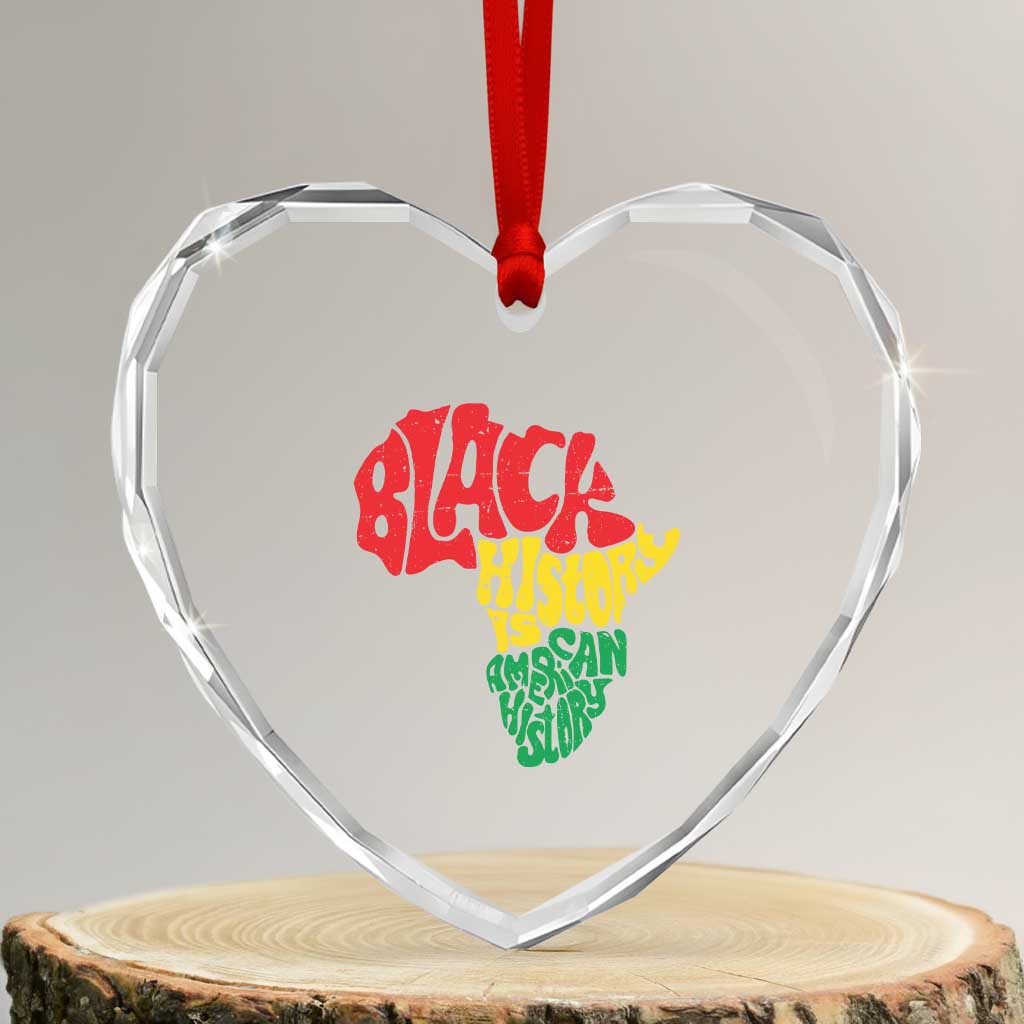 Black History Is American History Heart Crystal Glass Ornament Vintage Africa Map TS11 Transparent Glass 3'' Heart Print Your Wear