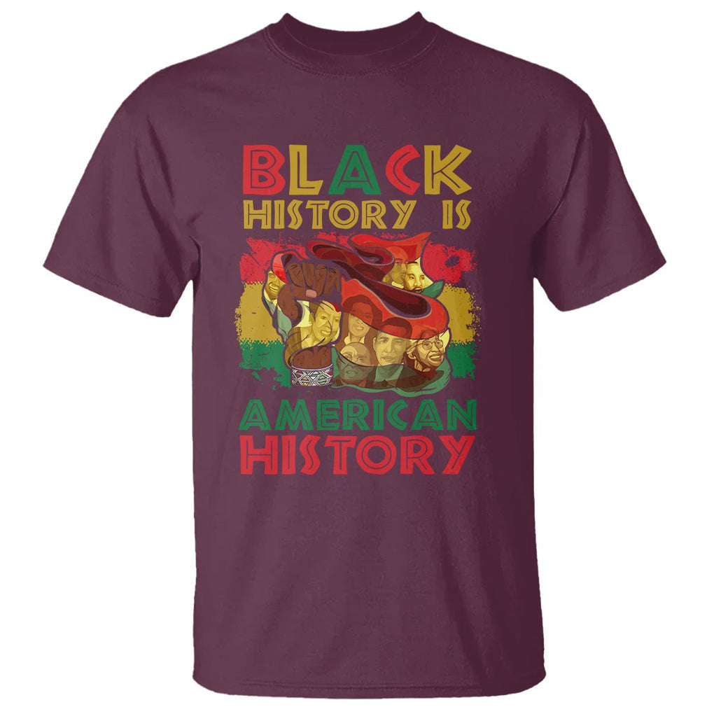 Black History Is American History T Shirt African American Pride Flag TS02 Maroon Printyourwear