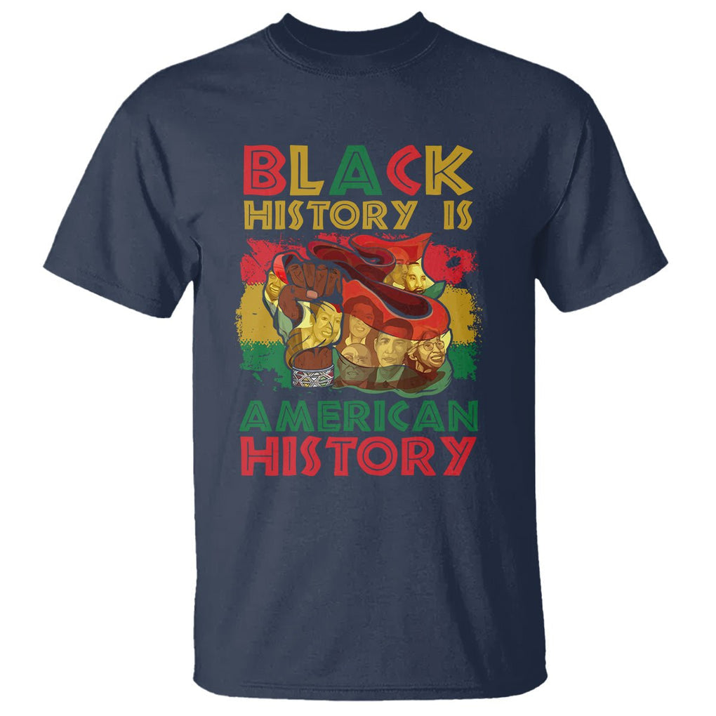 Black History Is American History T Shirt African American Pride Flag TS02 Navy Printyourwear