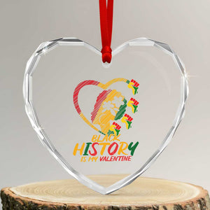 Black History Is My Valentine Heart Crystal Glass Ornament Gift For Melanin Queen TS12 Transparent Glass 3'' Heart Print Your Wear