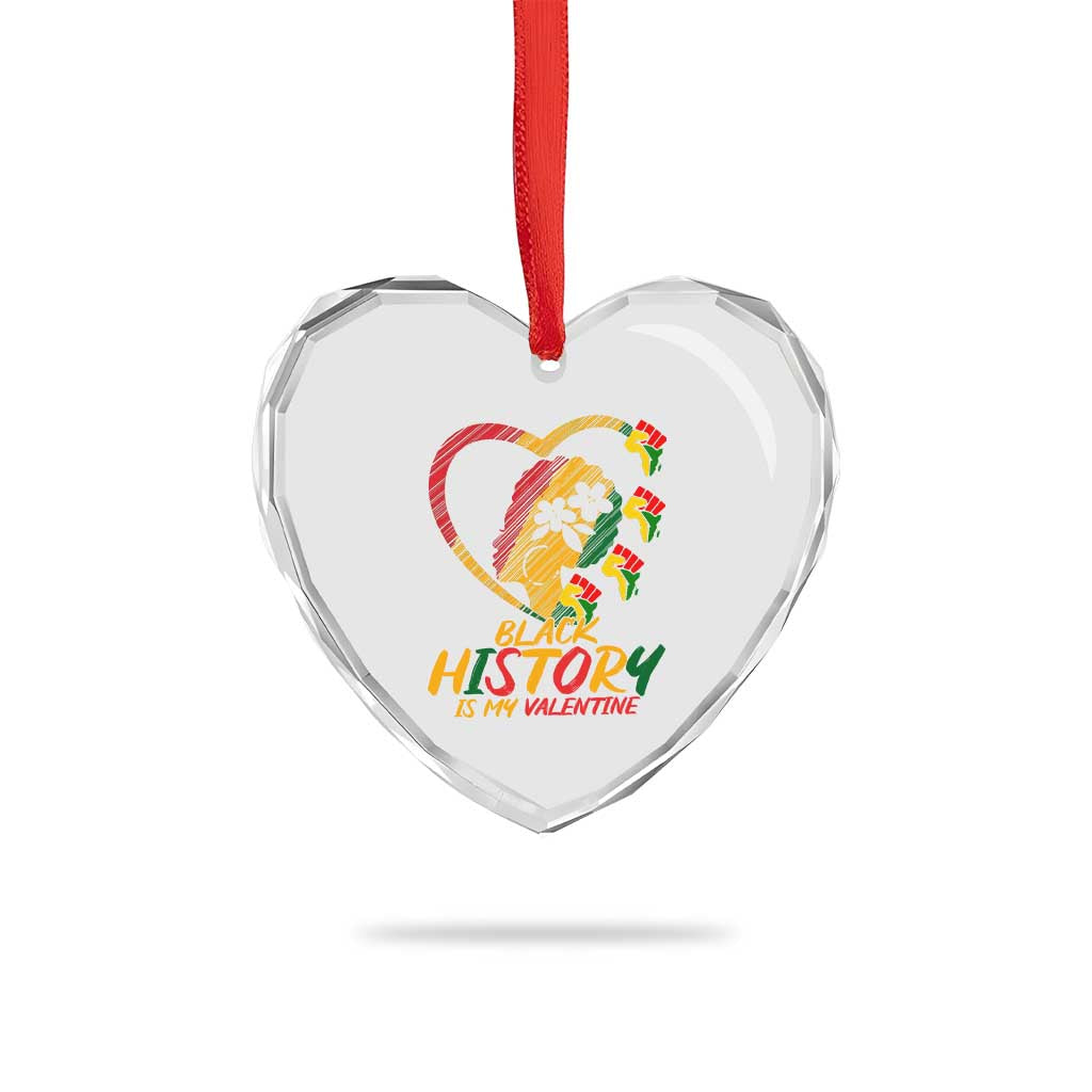 Black History Is My Valentine Heart Crystal Glass Ornament Gift For Melanin Queen TS12 Print Your Wear