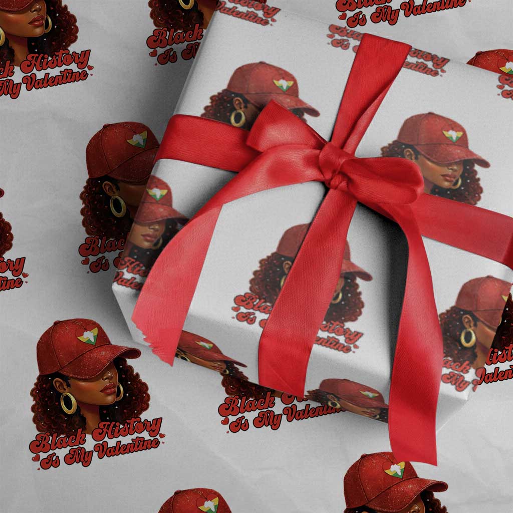 Black History Is My Valentine Wrapping Paper Roll Melanin Pride Valentines Day Gift TS12 White Print Your Wear