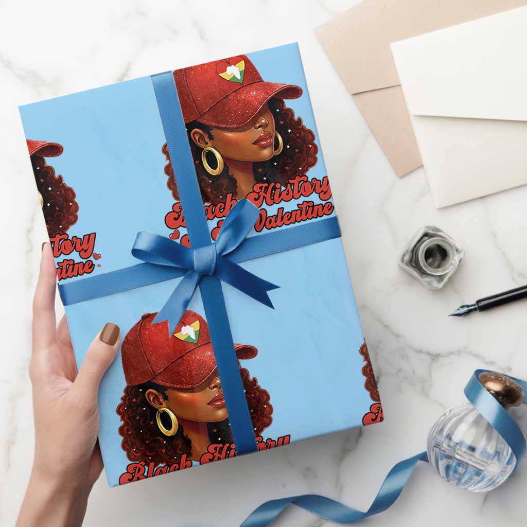 Black History Is My Valentine Wrapping Paper Roll Melanin Pride Valentines Day Gift TS12 Light Blue Print Your Wear