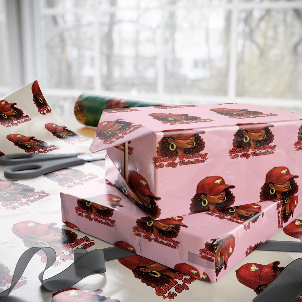 Black History Is My Valentine Wrapping Paper Roll Melanin Pride Valentines Day Gift TS12 Light Pink Print Your Wear