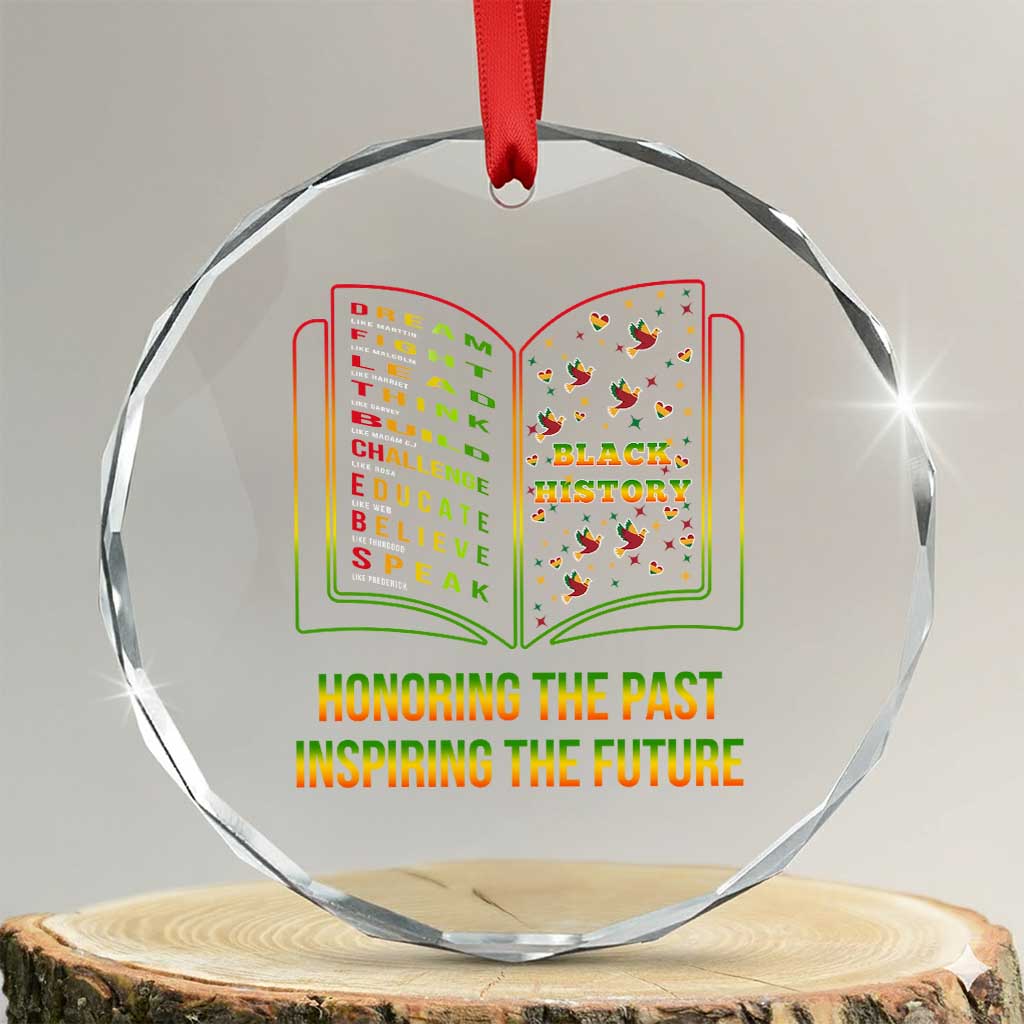 Black History Leaders Book Crystal Glass Ornament African American History For Teachers TS12 Transparent Glass 3'' Circle Print Your Wear