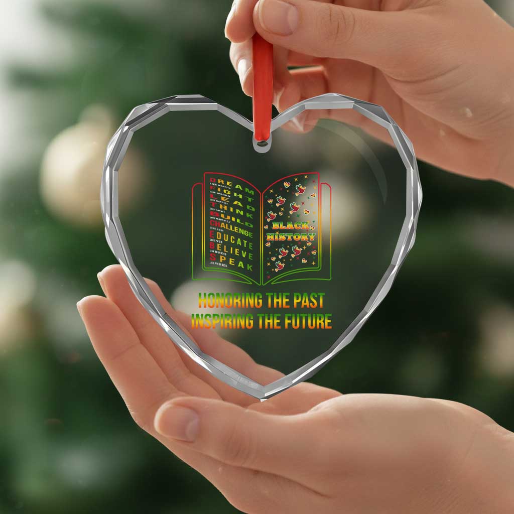 Black History Leaders Book Heart Crystal Glass Ornament African American History For Teachers TS12 Print Your Wear
