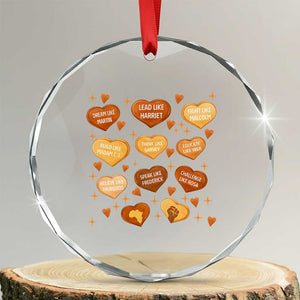 Black History Leaders Crystal Glass Ornament African American Teachers Pride TS12 Transparent Glass 3'' Circle Print Your Wear