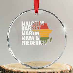 Black History Leaders Crystal Glass Ornament Malcolm Harriet Martin Maya Frederick Africa Map TS11 Transparent Glass 3'' Circle Print Your Wear