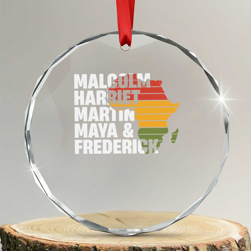 Black History Leaders Crystal Glass Ornament Malcolm Harriet Martin Maya Frederick Africa Map TS11 Transparent Glass 3'' Circle Print Your Wear
